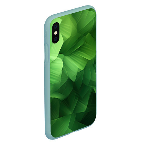 Чехол iPhone XS Max матовый Green lighting background / 3D-Мятный – фото 2