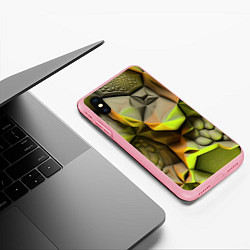 Чехол iPhone XS Max матовый Зеленая объемная космическая текстура, цвет: 3D-баблгам — фото 2