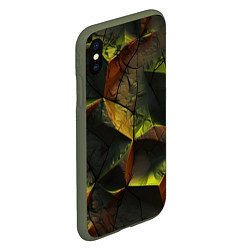 Чехол iPhone XS Max матовый Геометрические абстрактные фигуры, цвет: 3D-темно-зеленый — фото 2