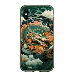 Чехол iPhone XS Max матовый Облачный дракон Irezumi