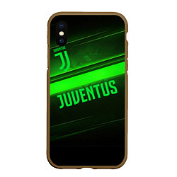 Чехол iPhone XS Max матовый Juventus green line