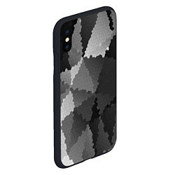Чехол iPhone XS Max матовый Мозаичный узор в серых оттенках, цвет: 3D-черный — фото 2