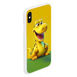 Чехол iPhone XS Max матовый Жёлтый крокодил, цвет: 3D-белый — фото 2