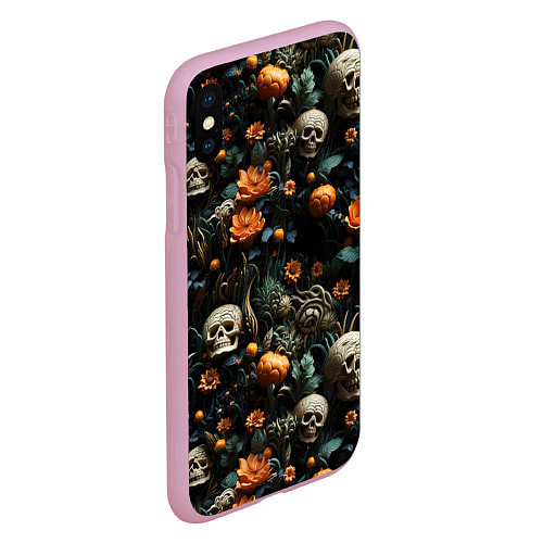 Чехол iPhone XS Max матовый Мистер Череп / 3D-Розовый – фото 2