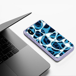 Чехол iPhone XS Max матовый Абстрактные вырезы на бумаге, цвет: 3D-светло-сиреневый — фото 2