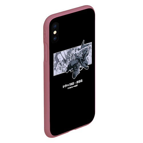 Чехол iPhone XS Max матовый Атакующий Леви Аккерман - Атака титанов / 3D-Малиновый – фото 2