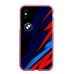 Чехол iPhone XS Max матовый BMW - m colors and black