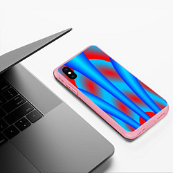 Чехол iPhone XS Max матовый Сине-красные, цвет: 3D-баблгам — фото 2