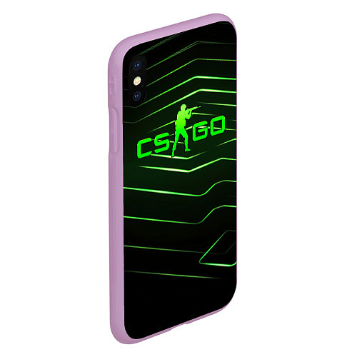 Чехол iPhone XS Max матовый CS GO dark green / 3D-Сиреневый – фото 2