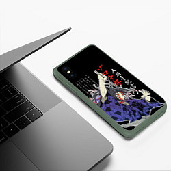 Чехол iPhone XS Max матовый Кокушибо самурай - Клинок демонов, цвет: 3D-темно-зеленый — фото 2