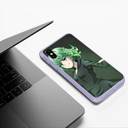 Чехол iPhone XS Max матовый One Punch Man Тацумаки, цвет: 3D-светло-сиреневый — фото 2