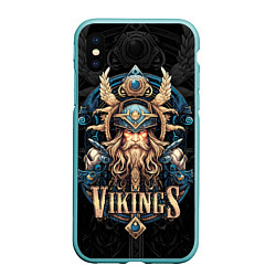 Чехол iPhone XS Max матовый Vikings berserks, цвет: 3D-мятный