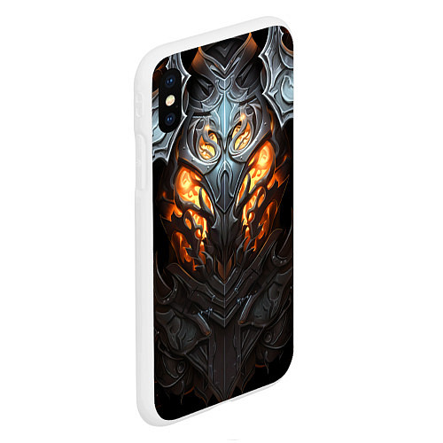 Чехол iPhone XS Max матовый Огненный доспех рыцаря Dark Souls / 3D-Белый – фото 2