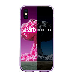 Чехол iPhone XS Max матовый Barbenheimer - meme - nuclear explosion, цвет: 3D-сиреневый