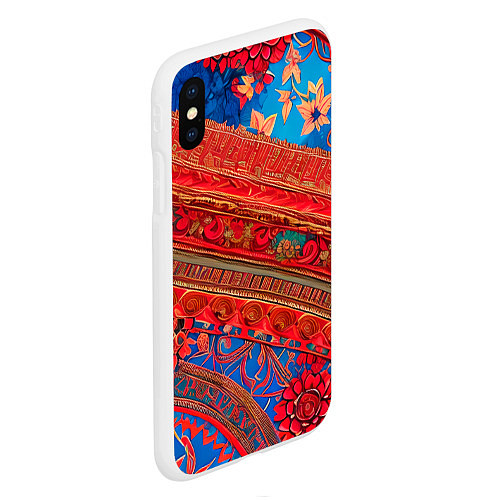 Чехол iPhone XS Max матовый Воздушные Узоры / 3D-Белый – фото 2