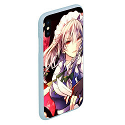 Чехол iPhone XS Max матовый Touhou Project Сакуя Izayoi, цвет: 3D-голубой — фото 2