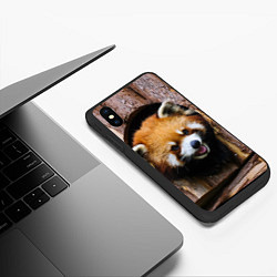 Чехол iPhone XS Max матовый Красная панда в дереве, цвет: 3D-черный — фото 2