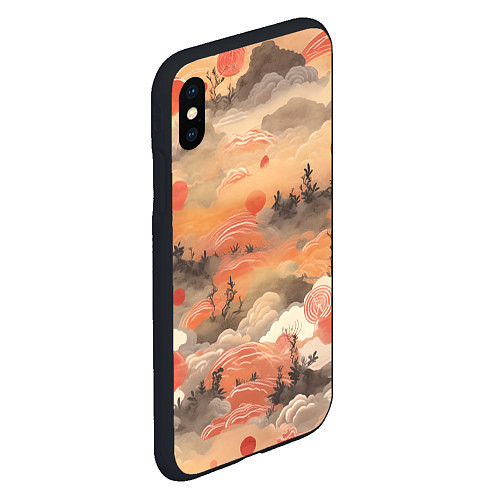 Чехол iPhone XS Max матовый Japen pattern / 3D-Черный – фото 2