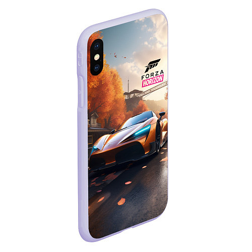 Чехол iPhone XS Max матовый Forza Horison осенний пейзаж / 3D-Светло-сиреневый – фото 2