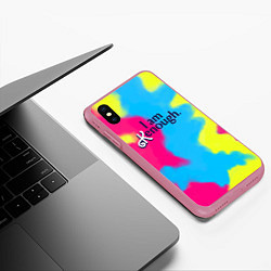 Чехол iPhone XS Max матовый I Am Kenough Tie-Dye, цвет: 3D-малиновый — фото 2