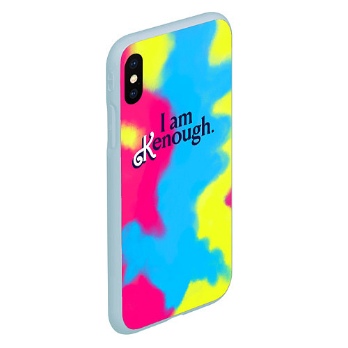 Чехол iPhone XS Max матовый I Am Kenough Tie-Dye / 3D-Голубой – фото 2