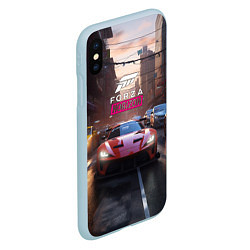 Чехол iPhone XS Max матовый Forza Horizon street racing, цвет: 3D-голубой — фото 2