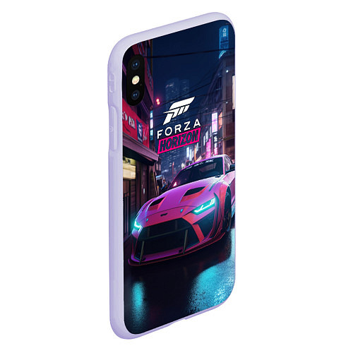 Чехол iPhone XS Max матовый Forza night racing / 3D-Светло-сиреневый – фото 2