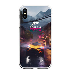 Чехол iPhone XS Max матовый Forza horizon racing, цвет: 3D-белый