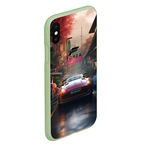 Чехол iPhone XS Max матовый Forza Horizon racing game / 3D-Салатовый – фото 2