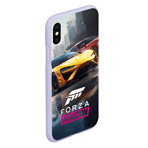 Чехол iPhone XS Max матовый Forza Horizon / 3D-Светло-сиреневый – фото 2