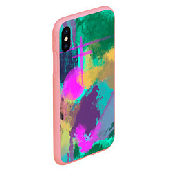 Чехол iPhone XS Max матовый Пятна краски и леопардовая шкура абстракция, цвет: 3D-баблгам — фото 2