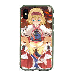 Чехол iPhone XS Max матовый Touhou Project Алиса Маргатройд, цвет: 3D-темно-зеленый