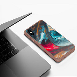 Чехол iPhone XS Max матовый Палитра масло, цвет: 3D-коричневый — фото 2