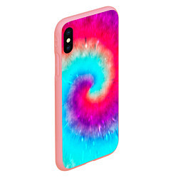 Чехол iPhone XS Max матовый Тай-дай малиновый закат, цвет: 3D-баблгам — фото 2