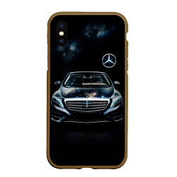 Чехол iPhone XS Max матовый Mercedes Benz, цвет: 3D-коричневый