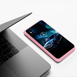 Чехол iPhone XS Max матовый Синий мерседес, цвет: 3D-баблгам — фото 2