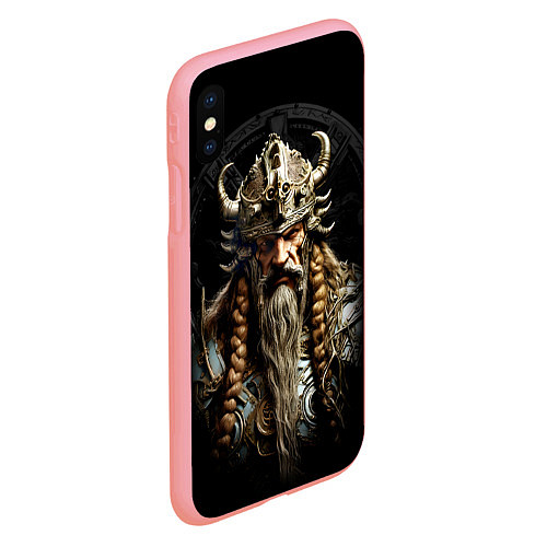 Чехол iPhone XS Max матовый Викинг с косами / 3D-Баблгам – фото 2