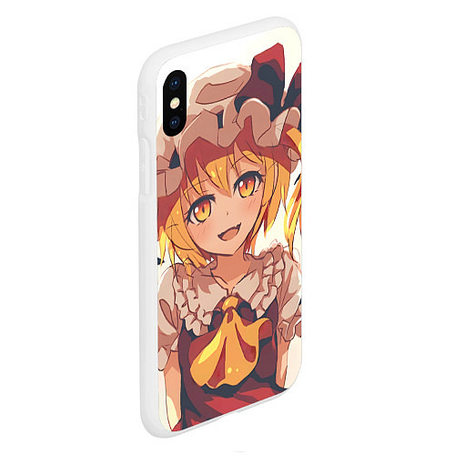 Чехол iPhone XS Max матовый Touhou Project Flandre Scarlet Smile / 3D-Белый – фото 2