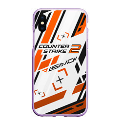 Чехол iPhone XS Max матовый КС 2 Asiimov, цвет: 3D-сиреневый