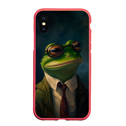 Чехол iPhone XS Max матовый Лягушонок Пепе