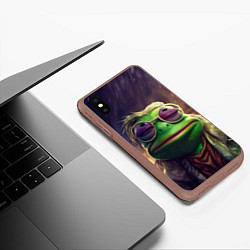 Чехол iPhone XS Max матовый Пеппи хиппи стиль, цвет: 3D-коричневый — фото 2