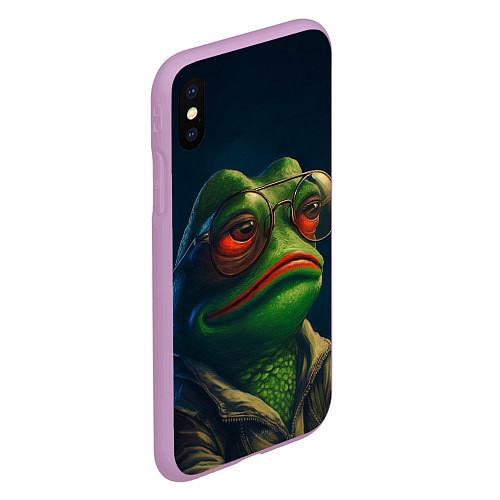 Чехол iPhone XS Max матовый Pepe frog / 3D-Сиреневый – фото 2