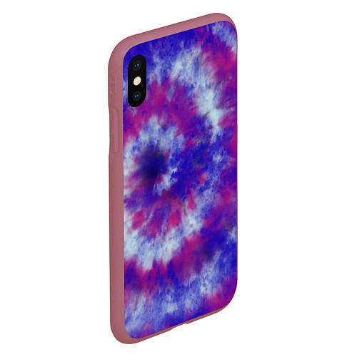 Чехол iPhone XS Max матовый Tie-Dye дизайн / 3D-Малиновый – фото 2