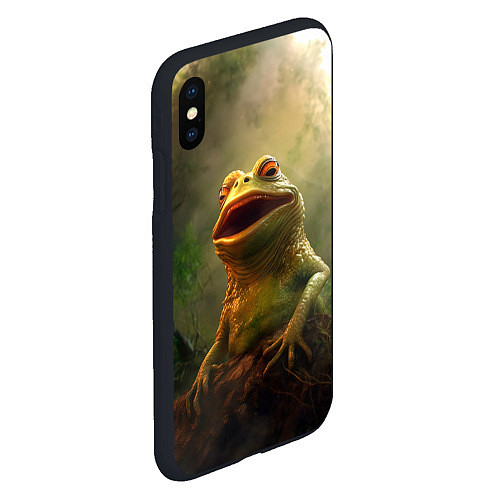 Чехол iPhone XS Max матовый Удивленная Пепе / 3D-Черный – фото 2