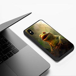 Чехол iPhone XS Max матовый Удивленная Пепе, цвет: 3D-черный — фото 2