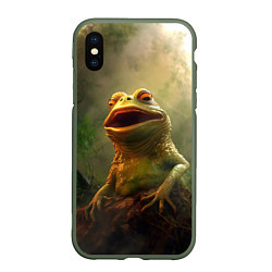 Чехол iPhone XS Max матовый Удивленная Пепе