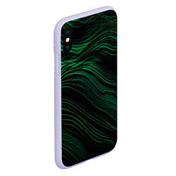 Чехол iPhone XS Max матовый Dark green texture, цвет: 3D-светло-сиреневый — фото 2