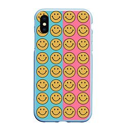 Чехол iPhone XS Max матовый Smiley, цвет: 3D-голубой