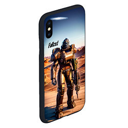 Чехол iPhone XS Max матовый Robot Fallout, цвет: 3D-черный — фото 2