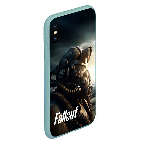 Чехол iPhone XS Max матовый Fallout man game / 3D-Мятный – фото 2